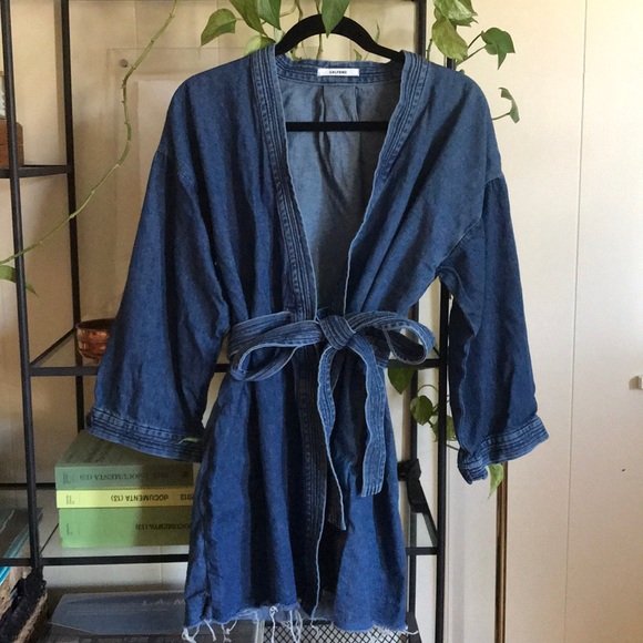 denim kimono dress